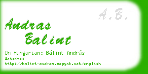 andras balint business card