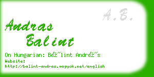 andras balint business card